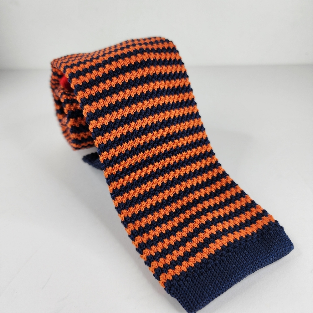 CHAPS Orange & Blue Knitted Tie.